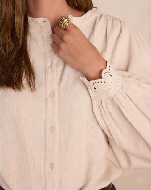 Blouse Senna en velours crème
