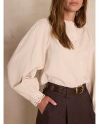 Blusa Senna de terciopelo crema