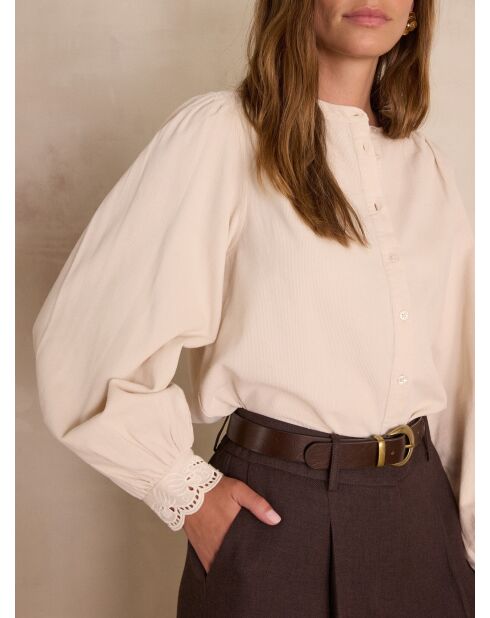 Blouse Senna en velours crème