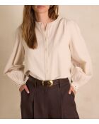 Blusa Senna de terciopelo crema