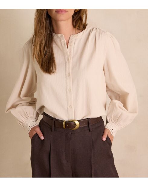 Blouse Senna en velours crème