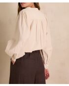 Blusa Senna de terciopelo crema