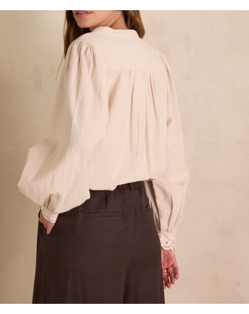 Blouse Senna en velours crème