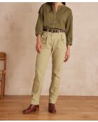 Übergefärbte Hose von Mateo, mandelfarben