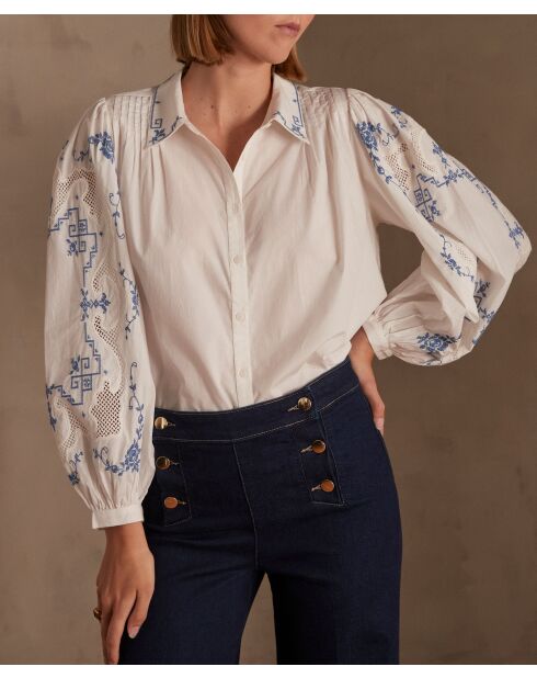 Blouse Clémentine broderie écrue