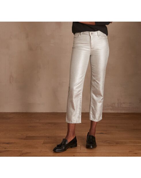 Foil Louisy zilveren cropped broek