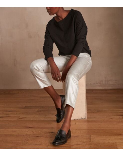 Foil Louisy zilveren cropped broek