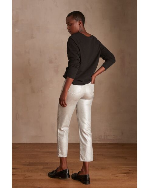 Foil Louisy zilveren cropped broek