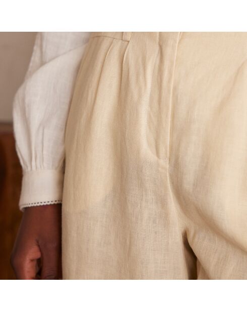 Pantaloni Bastien in lino naturale