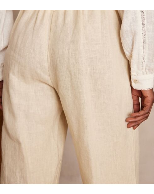 Pantaloni Bastien in lino naturale