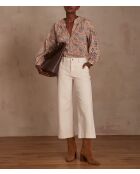 Blusa Brunelle con stampa ricamata rosa satinato