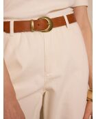 Sabil crèmekleurige overgeverfde broek