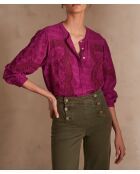 Blouse brodée Bali fuchsia clair