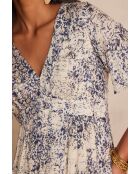 Blauwe jurk met print Rosalia