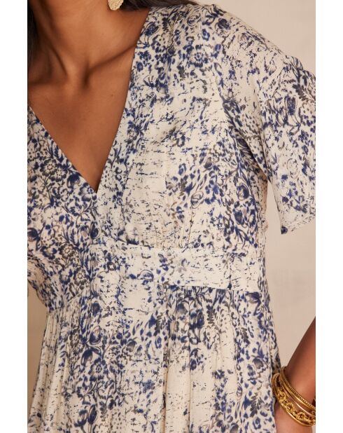 Blauwe jurk met print Rosalia