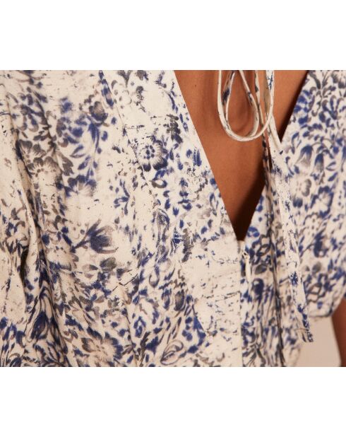 Blauwe jurk met print Rosalia