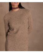 Donkertaupe trui Carmelle
