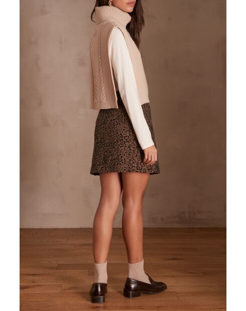 Jupe Eva léopard camel