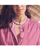 Unwiderstehliche lila gestreifte Bluse