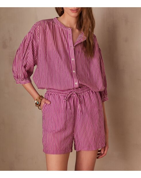 Unwiderstehliche lila gestreifte Bluse