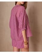Unwiderstehliche lila gestreifte Bluse