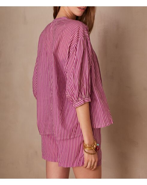 Unwiderstehliche lila gestreifte Bluse