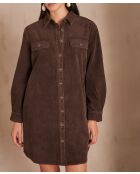 Blusa Cendra in velluto color cioccolato