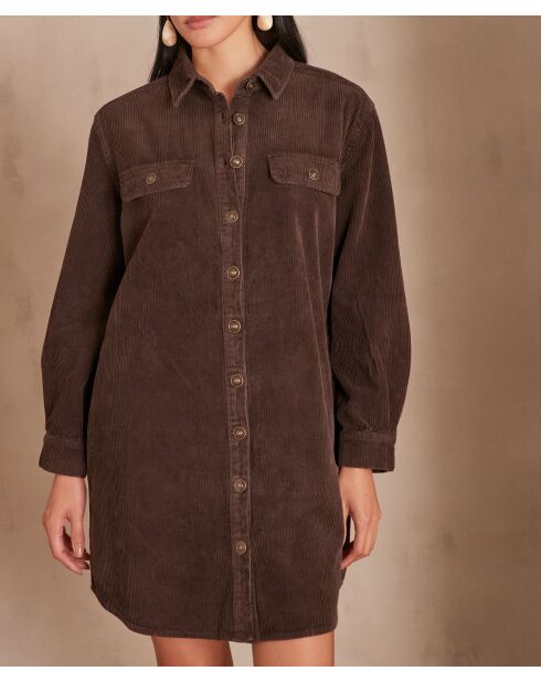 Blusa Cendra in velluto color cioccolato