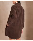 Blusa Cendra in velluto color cioccolato