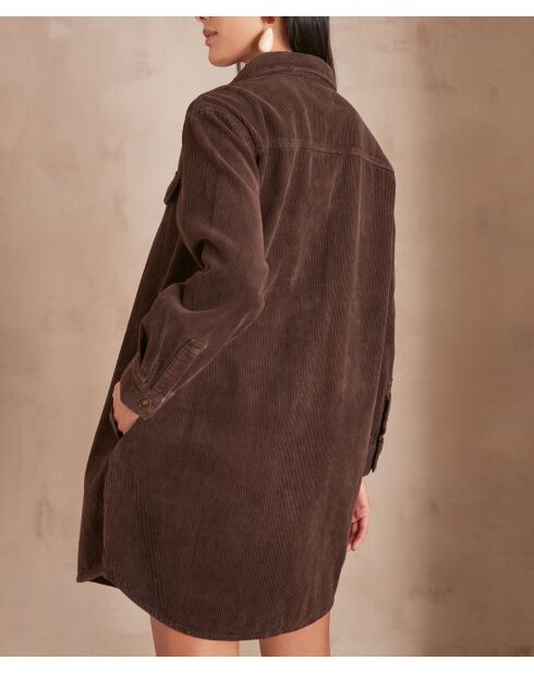 Blusa Cendra in velluto color cioccolato
