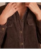 Blusa Cendra in velluto color cioccolato