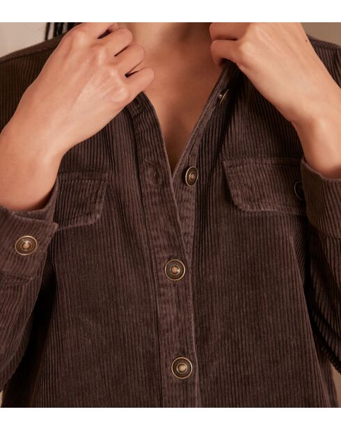 Blusa Cendra in velluto color cioccolato