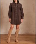 Blusa Cendra in velluto color cioccolato