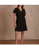 Schwarzes besticktes Gediva Kleid