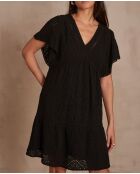 Schwarzes besticktes Gediva Kleid