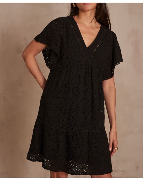 Schwarzes besticktes Gediva Kleid