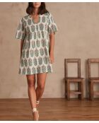 Weißes bedrucktes Kleid Albana