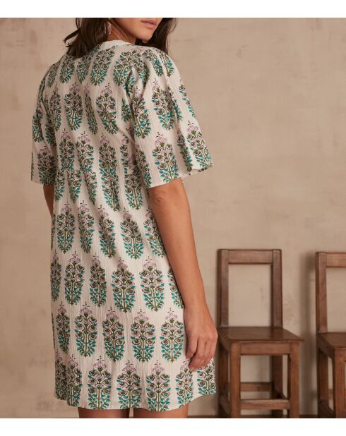 Weißes bedrucktes Kleid Albana