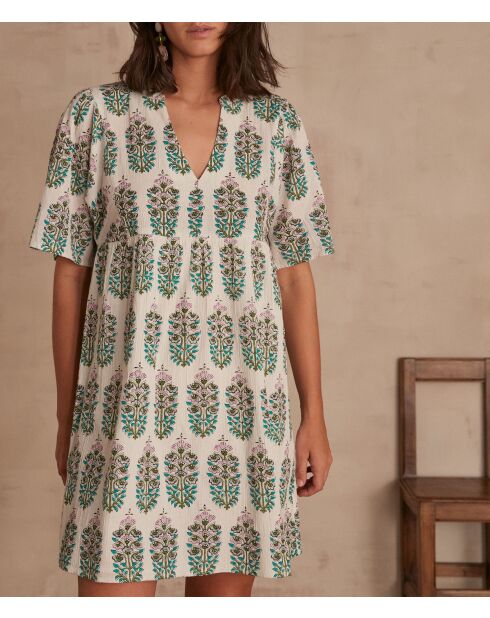 Weißes bedrucktes Kleid Albana