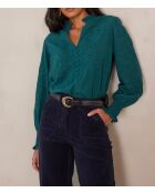 Blusa verde ricamata Malia English