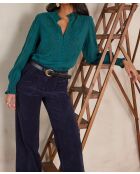 Blusa verde ricamata Malia English