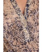 Blusa stampata blu prugna