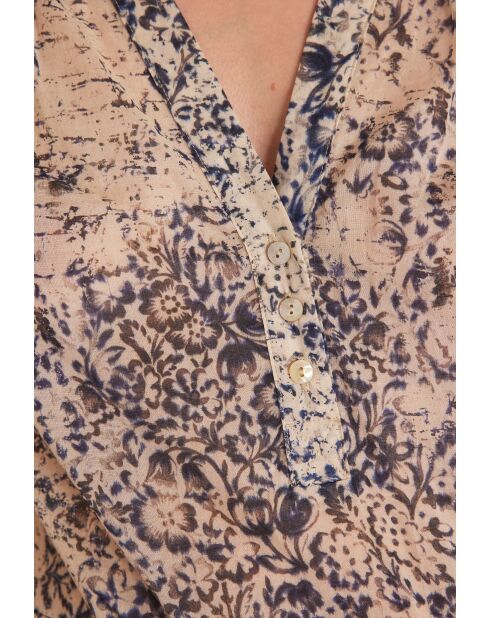Blusa stampata blu prugna