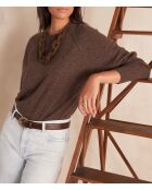 Dunkelbrauner Pullover Ary bis