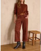 Pantalon Selyna en velours roux
