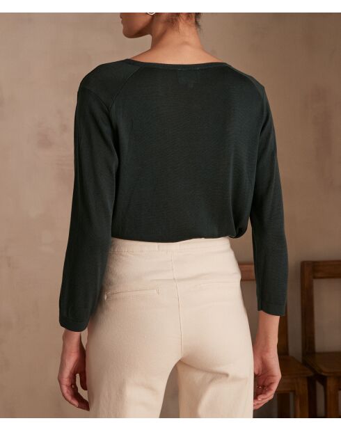 Carly tannengrüner Strickpullover