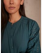 Bestickte Petrolbluse Barbara