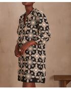 Margaret schwarzes besticktes Kleid
