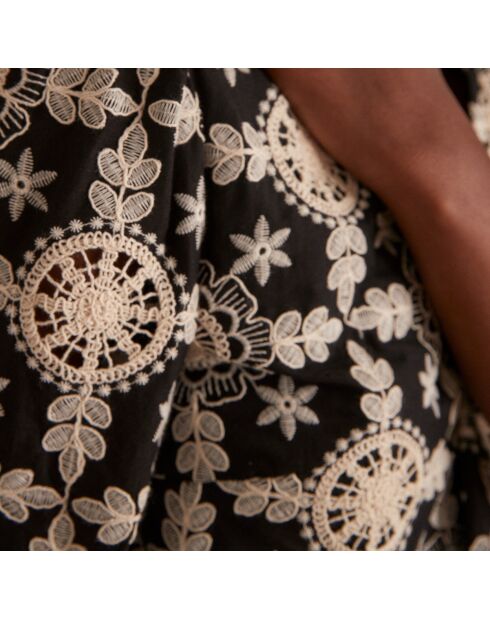 Margaret schwarzes besticktes Kleid