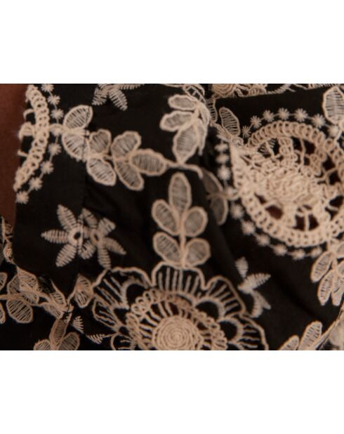 Margaret schwarzes besticktes Kleid